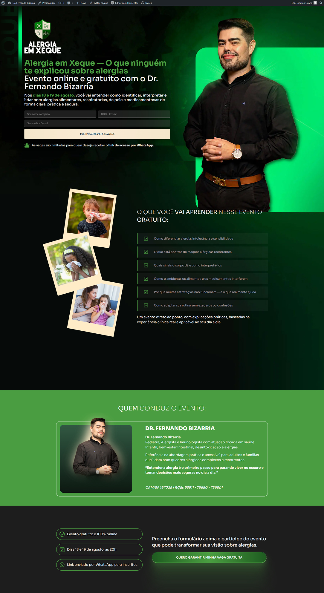 Landing page Doutor Fernando Bizarria
